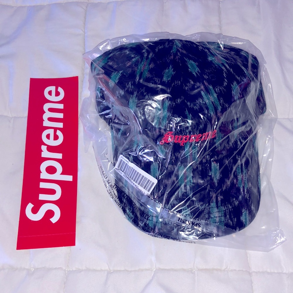 SUPREME IKAT 6-PANEL CAP HAT STRAPBACK MULTI COLOR BLACK TEAL NEW NWT MENS WOMEN